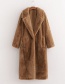 Fashion Caramel Colour Faux Fur Button Down Coat Coat