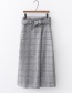 Fashion Black And White Bow Houndstooth Sarong Skirt