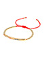 Fashion Red I-shaped Zircon Red Rope Braided Copper Bead Bracelet