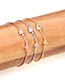 Fashion Rose Gold Fishbone Diamond Geometric Bracelet