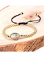 Fashion Golden Brass Plated Micro Diamond Inlay Shell Ball Bead Bracelet