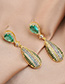 Fashion 18k Gold Geometric Drop Earrings With Crystals And Diamonds