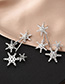 Fashion Silver Snowflake Mosaic Earrings With Diamonds