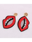 Fashion Red Lip Knitted Beads Irregular Convex Earrings