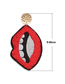 Fashion Red Lip Knitted Beads Irregular Convex Earrings