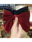 Fashion Red Velvet Large Bow Double Hairpin