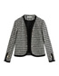 Fashion Black And White Tweed Button-down Coat