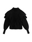 Fashion Black Stacked Ruffled Eight-knit Sweater