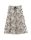 Fashion Off-white Leopard Print Printed Elastic Waist Tie Pleated Skirt