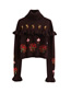 Fashion Brown Jacquard Embroidered Layered Ruffle Sweater