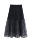 Fashion Black Silk Organza Skirt