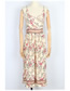 Fashion Apricot Printed Ruffled Camisole Dress