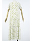 Fashion White Ruffled Floral V-neck Patchwork Split Maxi Dress