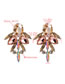 Fashion White Multilayer Alloy Earrings With Glass And Diamonds