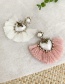 Fashion White Alloy Pearl Love Bee Short Tassel Stud Earrings