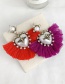 Fashion Red Alloy Pearl Love Bee Short Tassel Stud Earrings