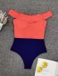 Fashion Red One Piece Swimsuit With Contrast Ties