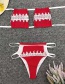 Fashion Scarlet Tie Sling Print Cutout Split Swimsuit