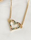 Fashion Golden Cubic Zirconia Hollow Love Necklace