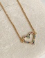 Fashion Golden Cubic Zirconia Hollow Love Necklace