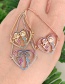Fashion Rose Gold Cubic Zirconia Hollow Couple Boy Girl Necklace