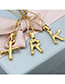 Fashion U Gold Antique Knotted Letter Stainless Steel Necklace