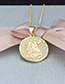 Fashion Gold-plated Gold-plated Diamond Knight Geometric Round Necklace