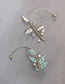 Fashion Jiaobai Single (left Ear) Rice Beads Woven Leaf Pearl Ear Pierced Ear Clips