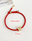 Fashion M Red Cubic Zirconia Alphabet Woven Rope Bracelet