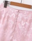 Fashion Pink Jacquard Satin Split Skirt