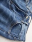 Fashion Denim Blue Washed Stretch-harem Denim Trousers