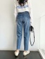 Fashion Denim Blue High-rise Stretch-milled White Pocket Turnip Jeans