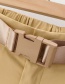 Fashion Khaki Letter Print Pockets With Belt Overalls