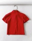 Fashion Red Button-down Cheongsam Collar Short-sleeved T-shirt