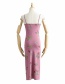 Fashion Pink Flower Print Camisole Side Slit Dress
