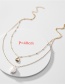 Fashion Golden Natural Shell Pearl Pendant Bean Chain Double Necklace