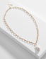 Fashion Golden Shaped Shell Pearl Alloy Sweater Necklace