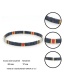 Fashion White + Orange Woven Beaded Contrast Crystal Bracelet