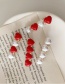 Fashion Red And White Pearl Love Alloy Contrast Hair Clip