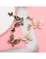Fashion White Multi-layer Butterfly Alloy Oil Drop Diamond Earrings