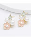 Fashion Color Alloy Diamond And Pearl Flower Earrings
