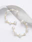 Fashion Silver C-shaped Alloy Earrings With Pearls