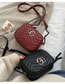 Fashion Red Wine Embroidered Chain Rhombus Alloy Single Shoulder Diagonal Bag