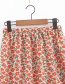 Fashion Red Flower Calico Rule Skirt