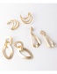 Fashion Oval Oval Gold  Silver Pin Geometric Metal Irregular Earrings