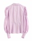 Fashion Pink Purple Stretch Puff Sleeve Shirt