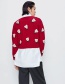 Fashion Red Animal Embroidered Knitted Sweater