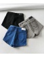 Fashion Gray Washed Denim Shorts