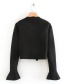 Fashion Black Single-breasted Ruffled Single-breasted Knitted Sweater