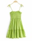 Fashion Green Wrap Chest Fungus Suspender Dress